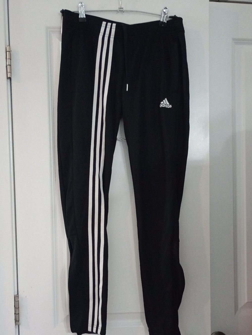 adidas Black Joggers with White Three-Stripes